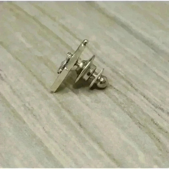 Tiffany & Co Vintage 14kt White Gold Navy Flag Lapel Pin - Picture 10 of 10